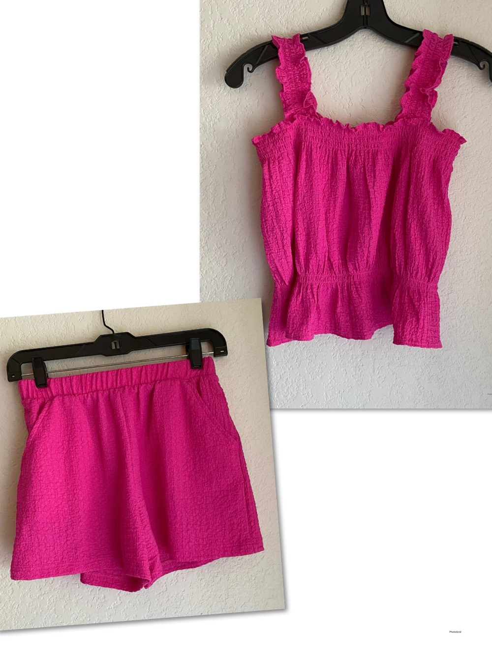 Fuchsia Smocked Tank & Shorts Set